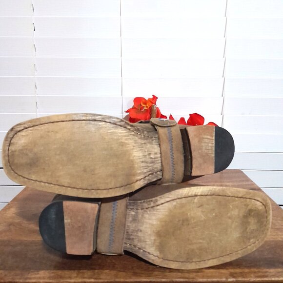 Bed Stu Opal Brown Leather Harness Boots Built In Bottle Opener Women's 8 EU 39 - Picture 9 of 12